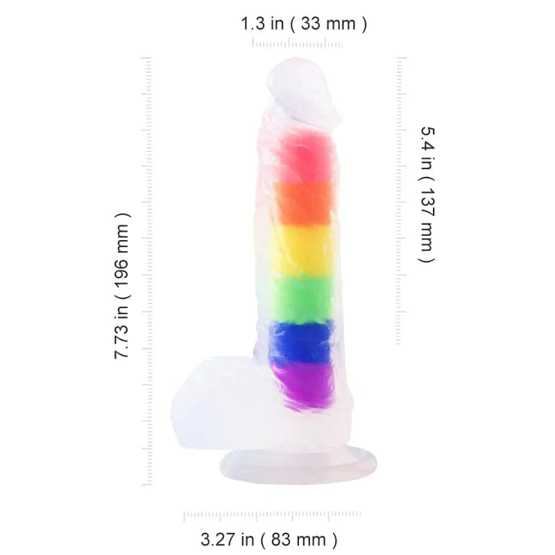 Julian - 5.4-inch Rainbow Jelly Realistic Suction Cup Dildo