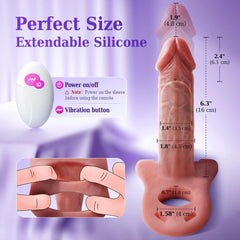 URICAGARD 2 Remote & APP-Controlled Penis Sleeve with Vibrator – Realistic Silicone Penis Extender for Couples