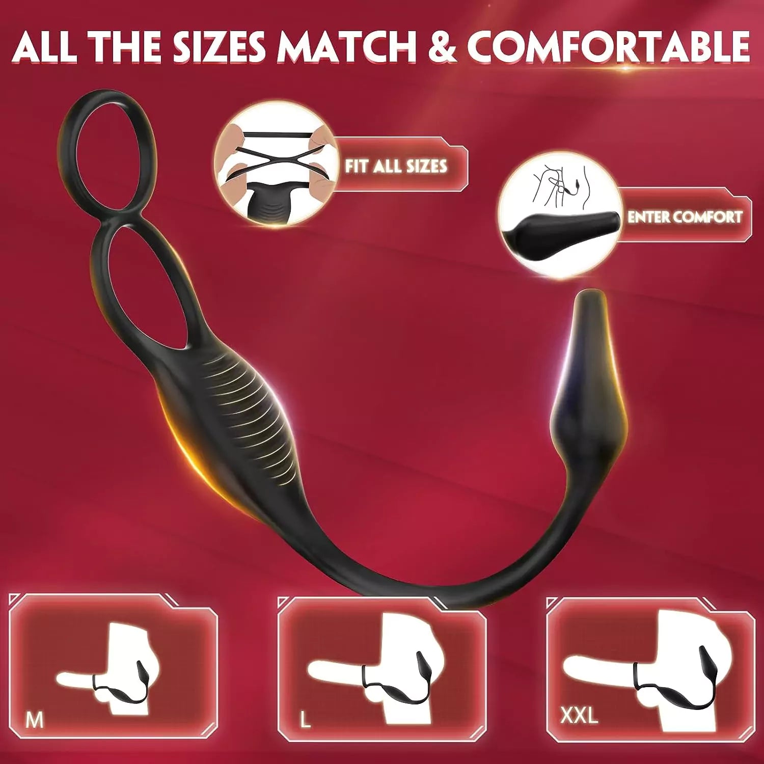 Vibrating Cock Ring Prostate Massager - 4 in 1 Couple Joy