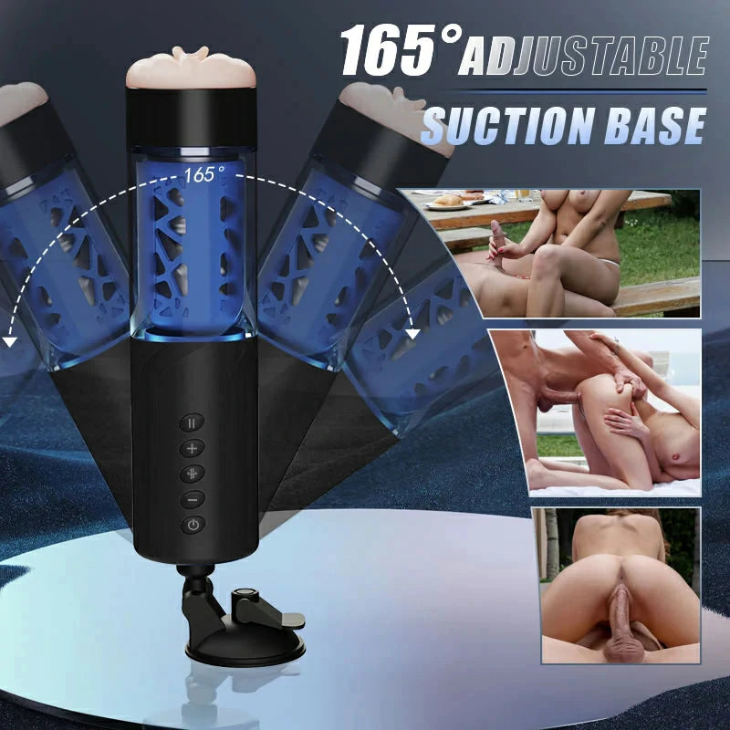 Enduro - 6 Bi-Directional Telescopic Rotation Masturbator with Suction Base