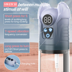 GrowPlus - Enhance Pleasure and Performance with 5 Suction Modes and 7 Vibration Settings for Penis Pumps