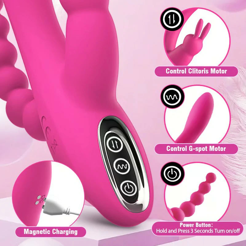 Trigasm - 12 speeds Triple G-spot Rabbit Anal Vibrator