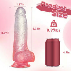 CrystalLove - Jelly Silicone Lifelike Dildo 8.07 Inch