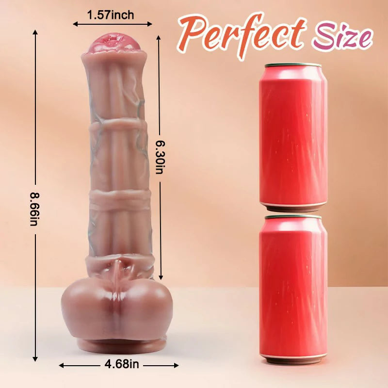 DNDreamy - 3 Telescopic Swing 10 Vibrating Heating Horsewhip Monster Dildo 8.66 Inch