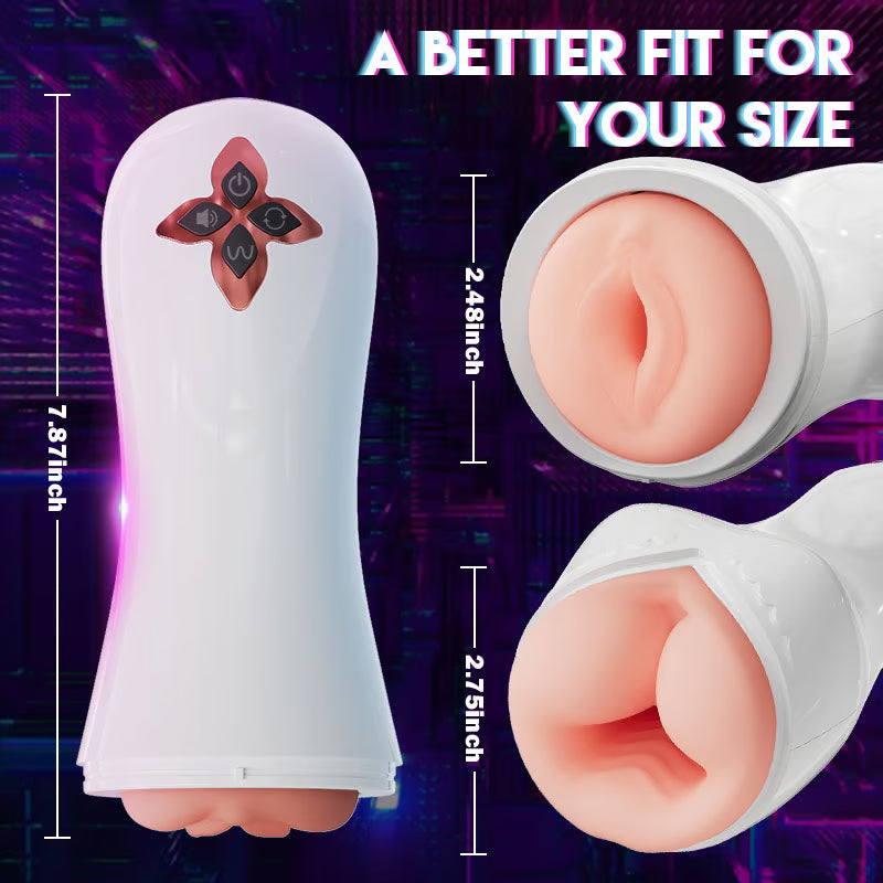 3 IN 1 Split Design 5 Sucking 7 Vibrating Vocable Automatic Masturbation Cup