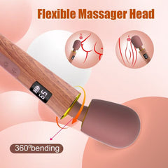 Wood-Textured Wand Massager - Powerful Performance Meets Natural Elegance