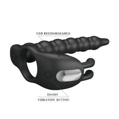 Dual Pleasure Rabbit double dipper Double penetration cock ring
