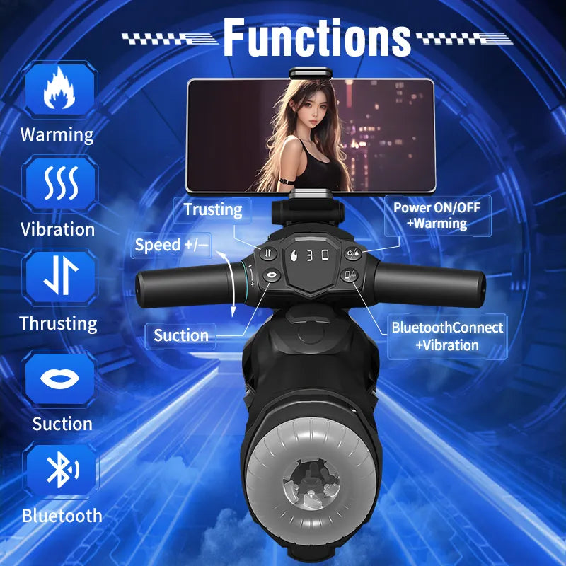 MECHREVO - Motorcycle Masturbation Cup Heating Sex Toys