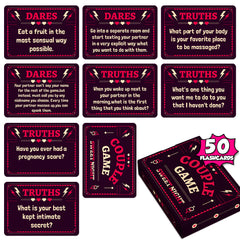 Truths or Dares - 50 Romantic Night Cards for Couples: Flirty Tension Game Props Sexy Game