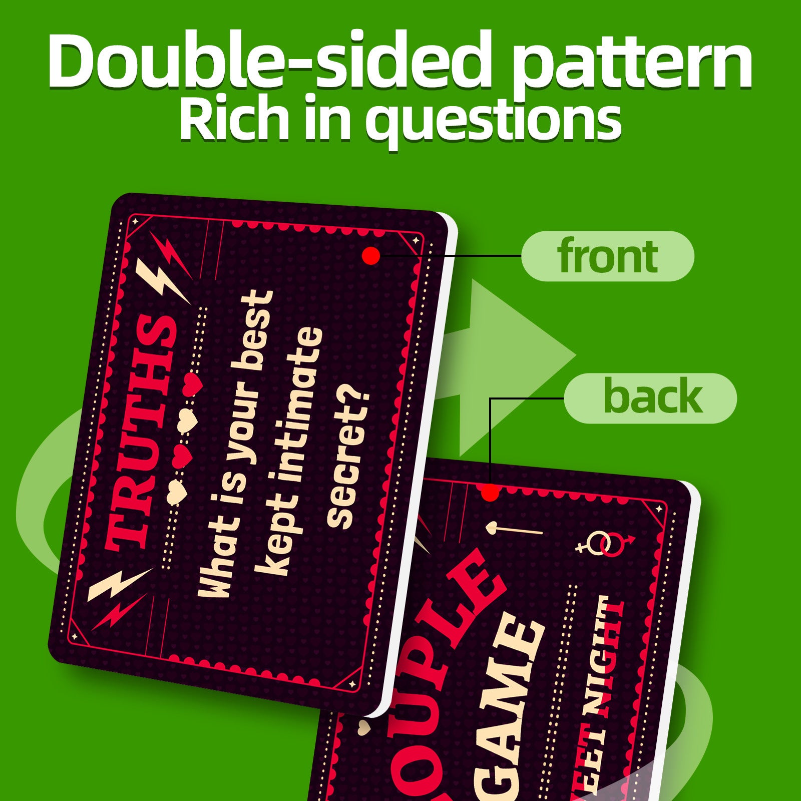 Truths or Dares - 50 Romantic Night Cards for Couples: Flirty Tension Game Props Sexy Game