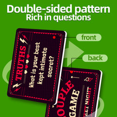 Truths or Dares - 50 Romantic Night Cards for Couples: Flirty Tension Game Props Sexy Game