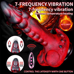 REDDragon - 7 Thrusting Vibrating Swing Heating Huge Dildo with Suction Cup 9.25 Inch