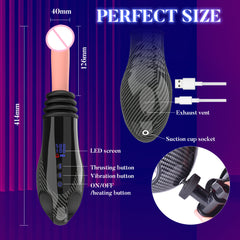 Thrusting Vibrating Heating Dildo Sex Machine Hand or Handsfree