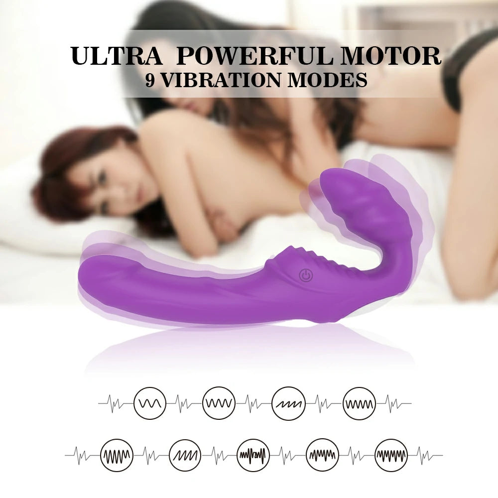 Strapless Strap-On G-Spot Dildo Vibrator for Lesbian