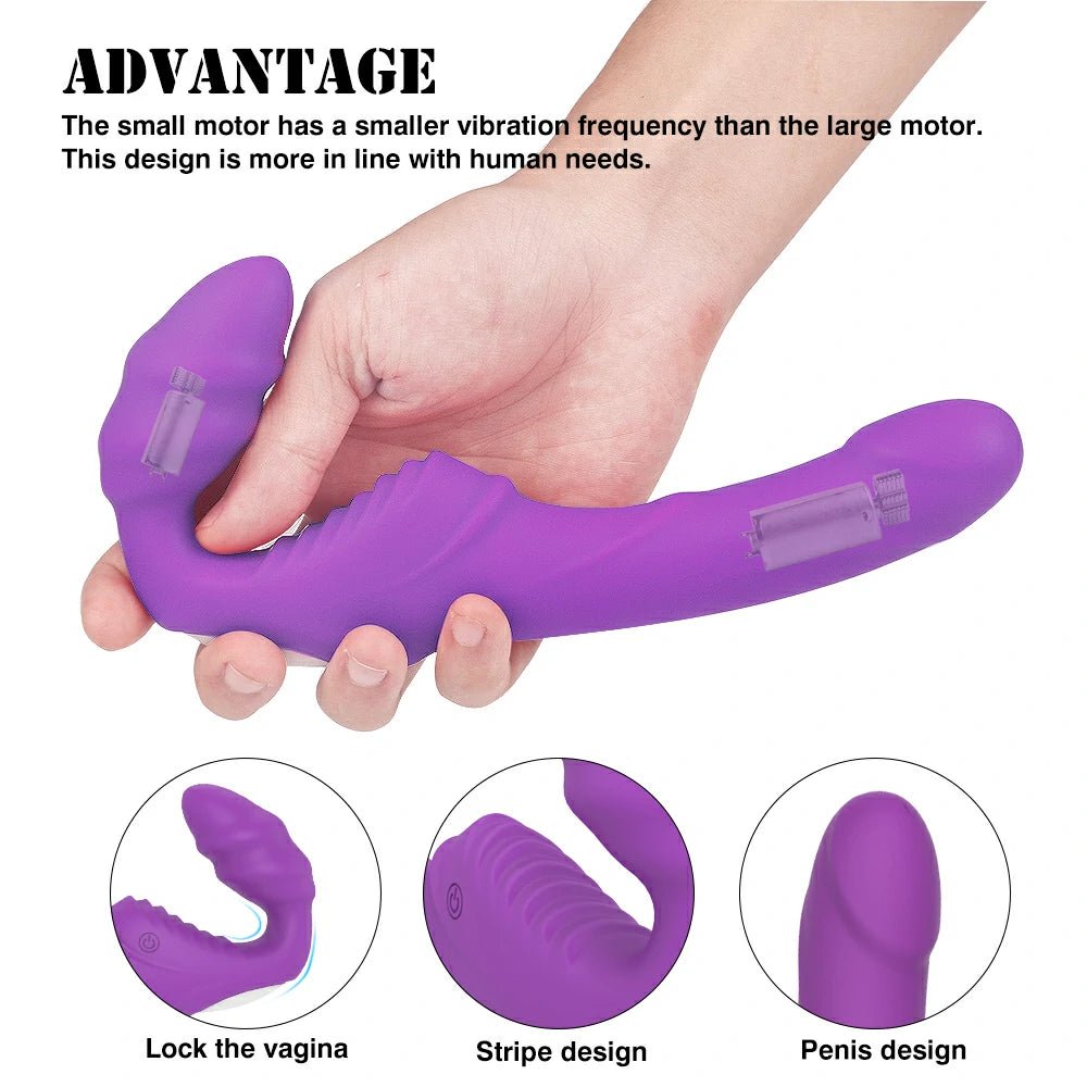 Strapless Strap-On G-Spot Dildo Vibrator for Lesbian