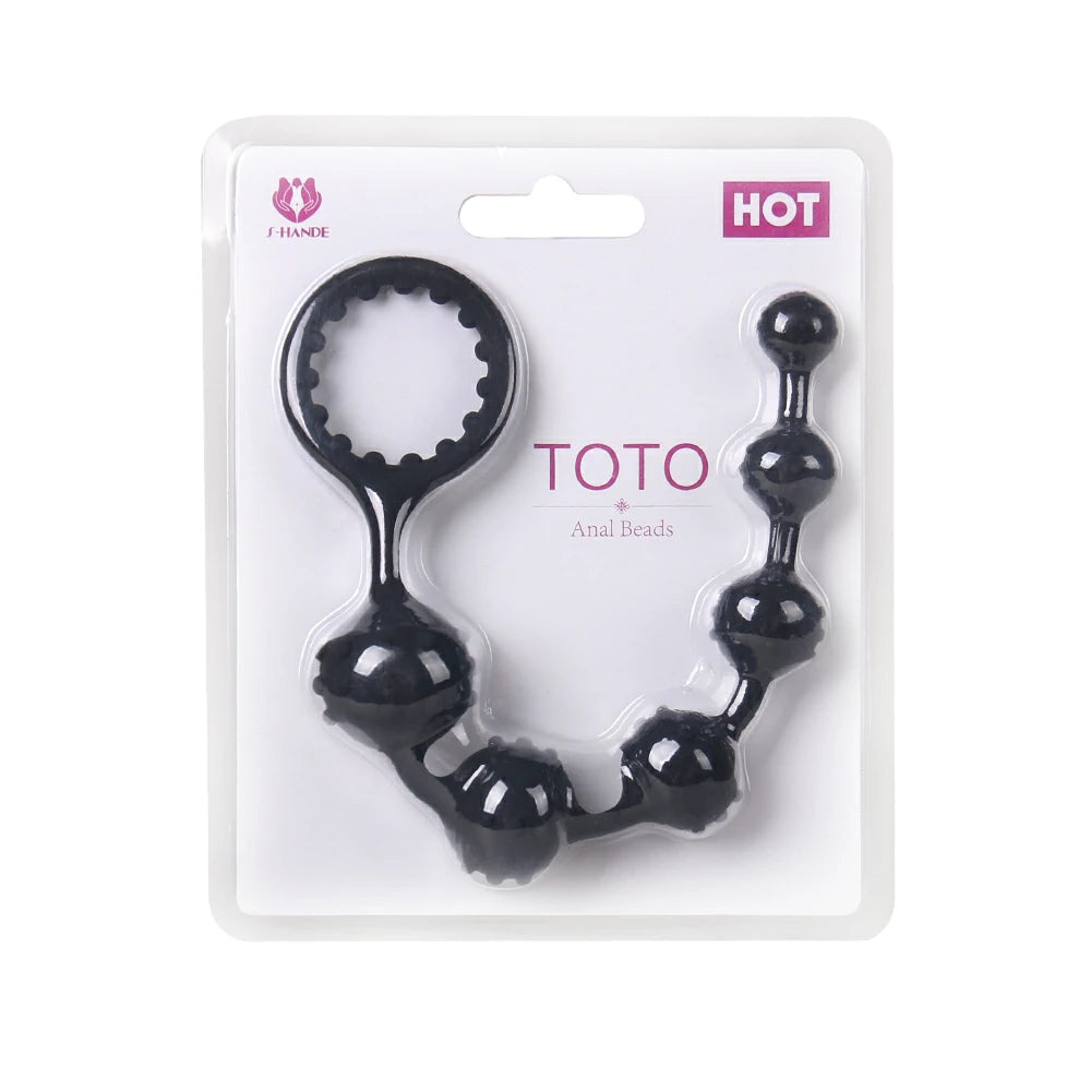 ToTo: Cat Tongue Sensation Multi-dot Stimulation Flexible Butt Beads and Cock Ring