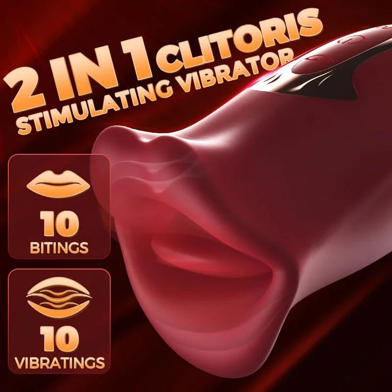 Biting and Licking Clitoris and Nipple Stimulator Vibrator