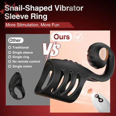 Multi-Stimulation Snail-Shaped Penis Sleeve Ring with 10 Vibration Modes