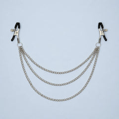 Triple drape chain Nipple clamps