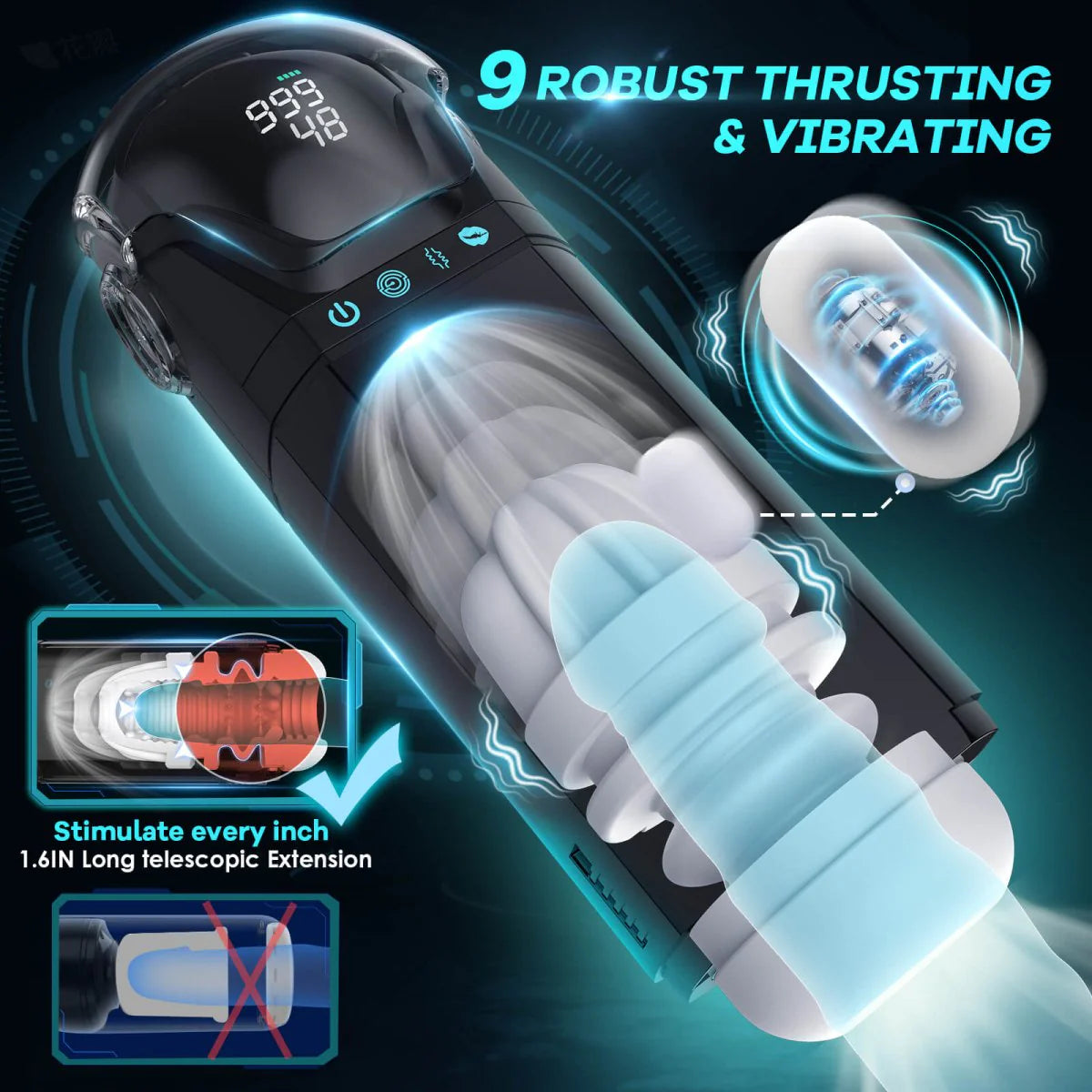 SCI - 3 in 1 Automatic Suction and vibrating and Thrusting Male Sex Toy