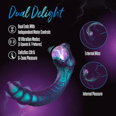 🐍 Dark Millenia Viper Dual-Ended Fantasy Vibrator With Mystical Plasma Globe