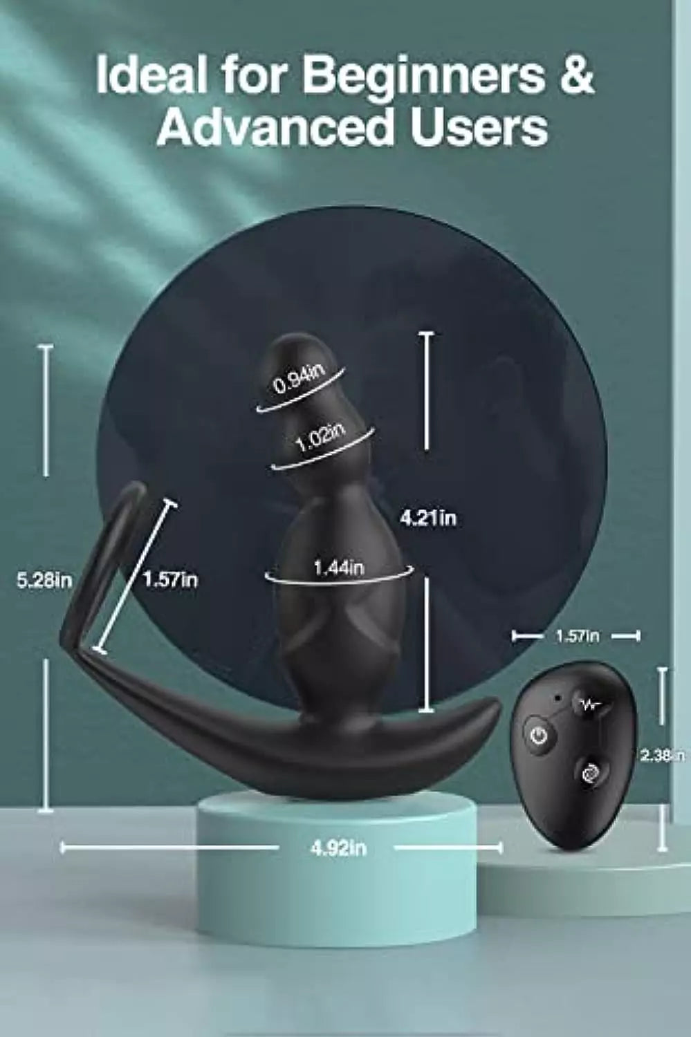 APP Control 5IN1 360° Rotating Prostate Massager with 4 Anal Plug Beads