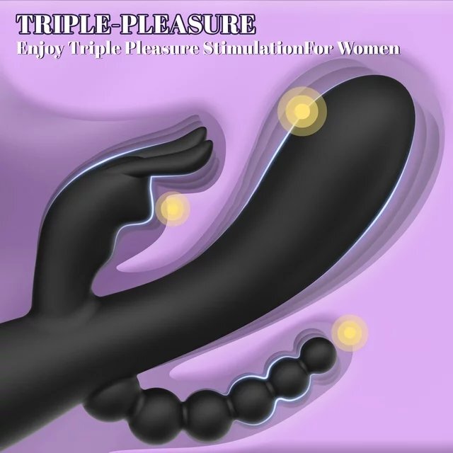 3-in-1 Rabbit Vibrator – Clitoral & G-Spot & Anal Stimulator