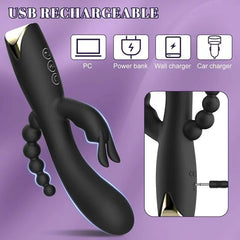 3-in-1 Rabbit Vibrator – Clitoral & G-Spot & Anal Stimulator