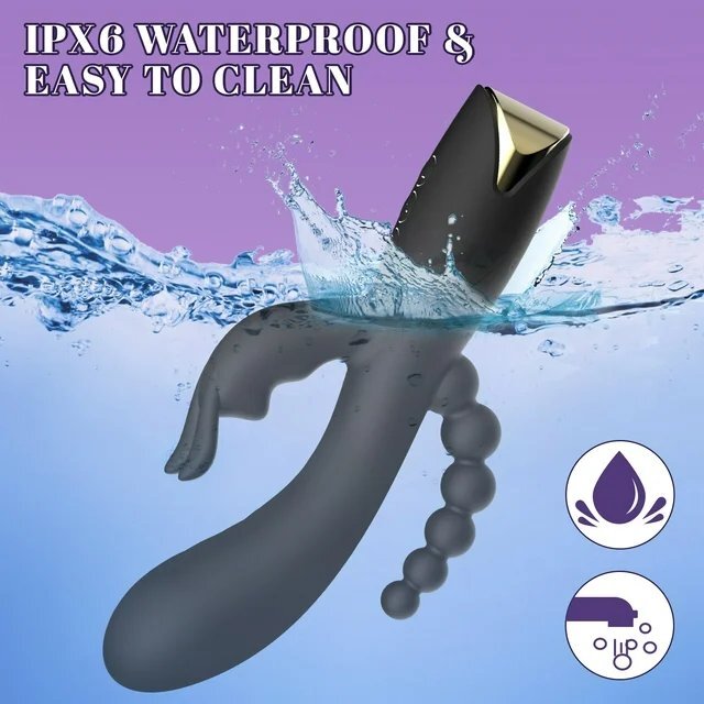 3-in-1 Rabbit Vibrator – Clitoral & G-Spot & Anal Stimulator