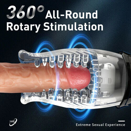 Blowjob Masturbator Cup with 5 Rotating ＆10 Vibrating Modes