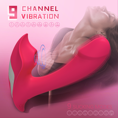 9 Frequency Wearable Butterfly Vibrator with Clit Sucker